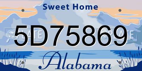 5D75869 Alabama License Plate