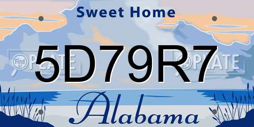 5D79R7 Alabama License Plate