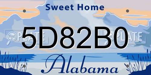 5D82B0 Alabama License Plate