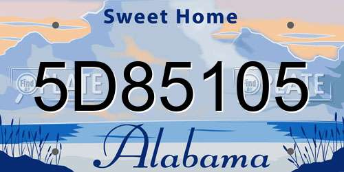 5D85105 Alabama License Plate
