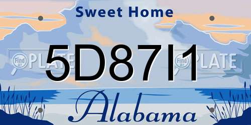 5D87I1 Alabama License Plate