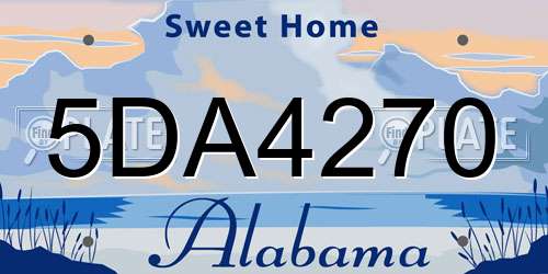 5DA4270 Alabama License Plate