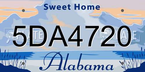 5DA4720 Alabama License Plate