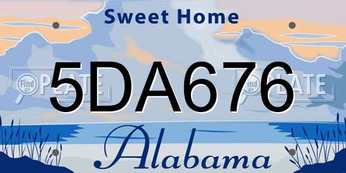 5DA676 Alabama License Plate