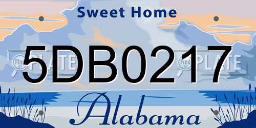 5DB0217 Alabama License Plate