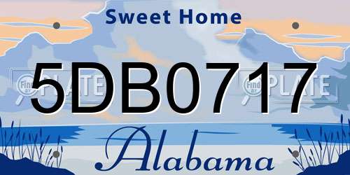 5DB0717 Alabama License Plate
