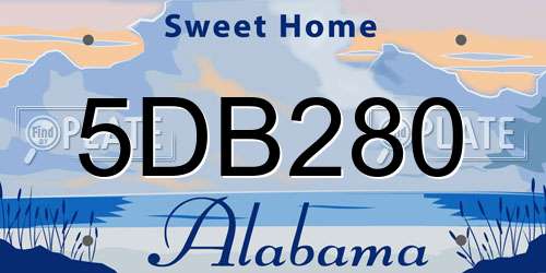 5DB280 Alabama License Plate