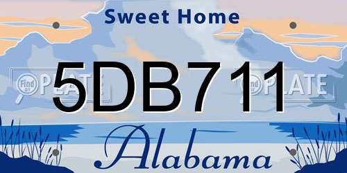 5DB711 Alabama License Plate