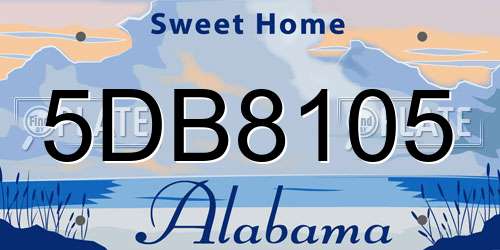 5DB8105 Alabama License Plate