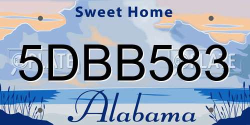 5DBB583 Alabama License Plate