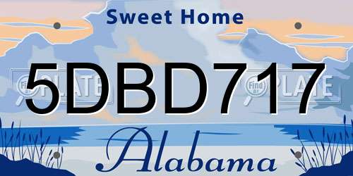 5DBD717 Alabama License Plate