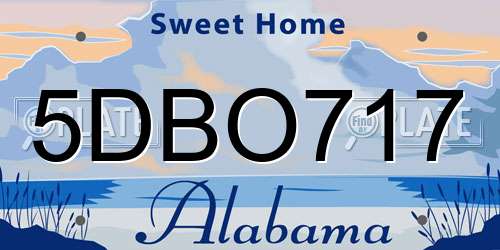 5DBO717 Alabama License Plate