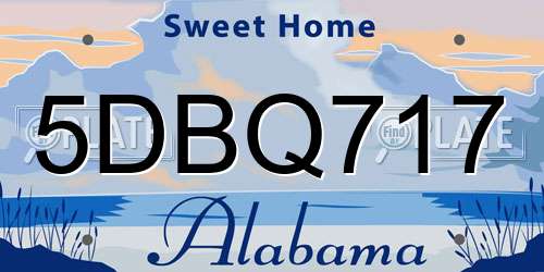 5DBQ717 Alabama License Plate