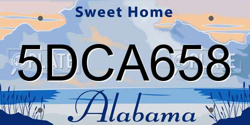 5DCA658 Alabama License Plate