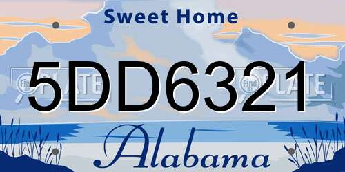 5DD6321 Alabama License Plate