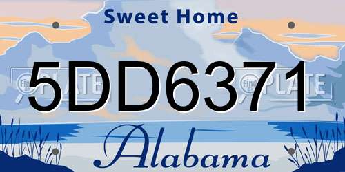 5DD6371 Alabama License Plate