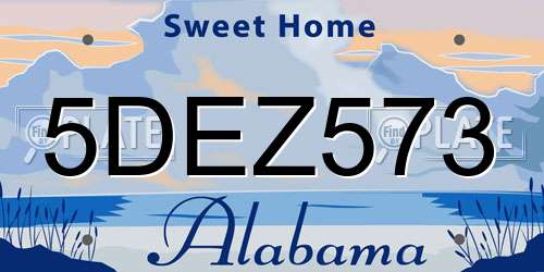 5DEZ573 Alabama License Plate