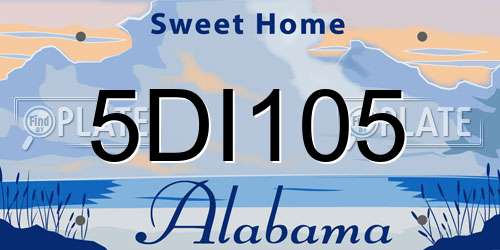 5DI105 Alabama License Plate