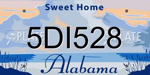 5DI528 Alabama License Plate