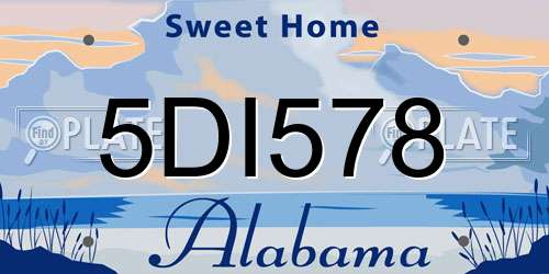 5DI578 Alabama License Plate