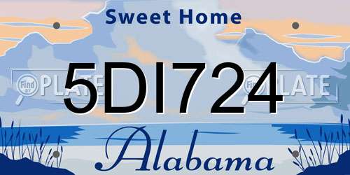 5DI724 Alabama License Plate