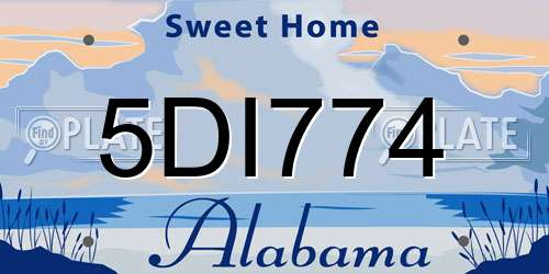 5DI774 Alabama License Plate