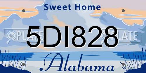 5DI828 Alabama License Plate