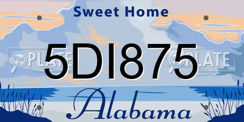 5DI875 Alabama License Plate