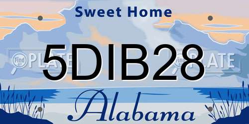 5DIB28 Alabama License Plate