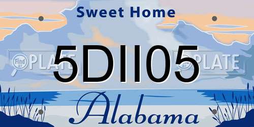 5DII05 Alabama License Plate
