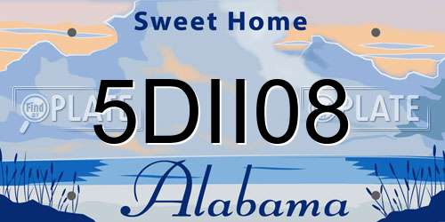 5DII08 Alabama License Plate