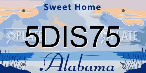 5DIS75 Alabama License Plate