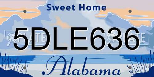 5DLE636 Alabama License Plate