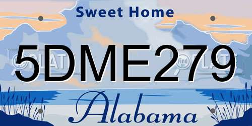 5DME279 Alabama License Plate