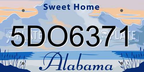 5DO6371 Alabama License Plate