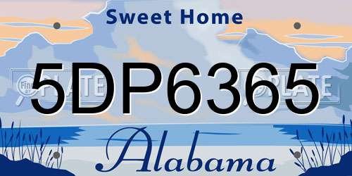 5DP6365 Alabama License Plate