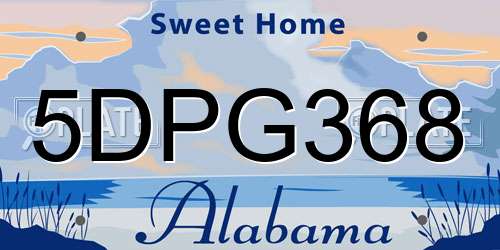 5DPG368 Alabama License Plate
