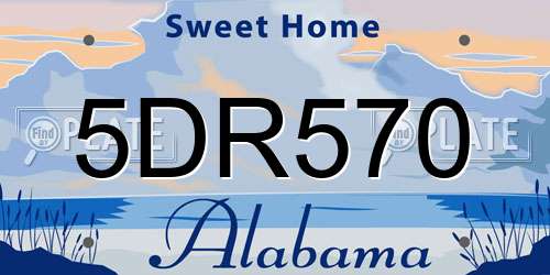 5DR570 Alabama License Plate