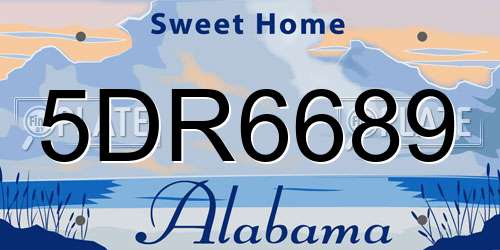 5DR6689 Alabama License Plate