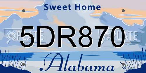 5DR870 Alabama License Plate