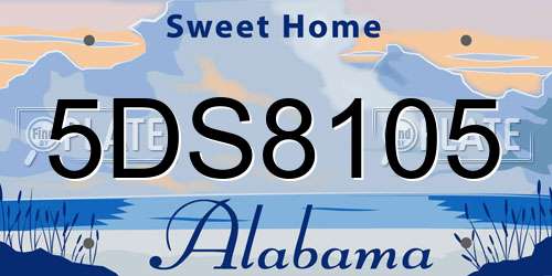 5DS8105 Alabama License Plate