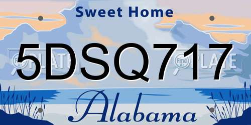 5DSQ717 Alabama License Plate