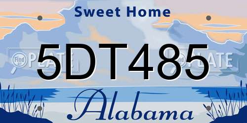 5DT485 Alabama License Plate