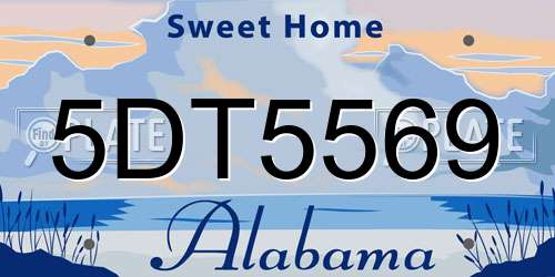 5DT5569 Alabama License Plate