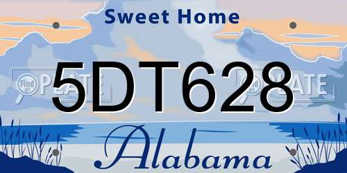 5DT628 Alabama License Plate