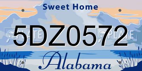 5DZ0572 Alabama License Plate