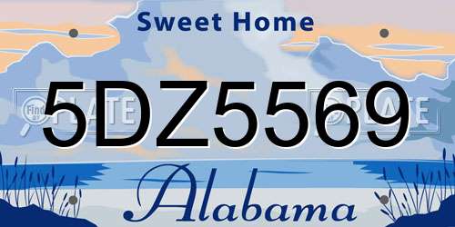 5DZ5569 Alabama License Plate