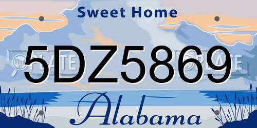 5DZ5869 Alabama License Plate