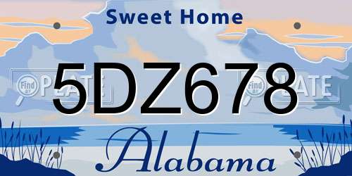 5DZ678 Alabama License Plate