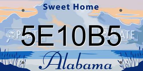 5E10B5 Alabama License Plate